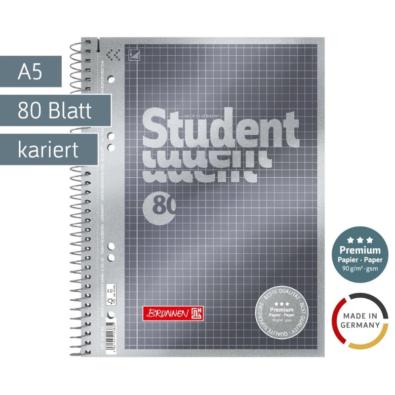 Collegeblock Premium A5 Kariert